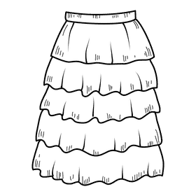 Skirts black and white clipart