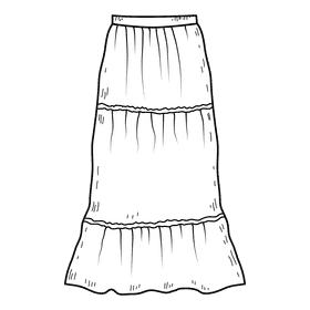 Skirts black and white clipart
