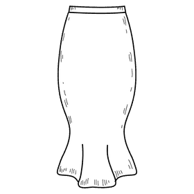Skirts black and white clipart