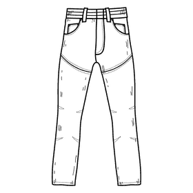 Trousers black and white clipart