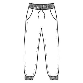 Trousers black and white clipart