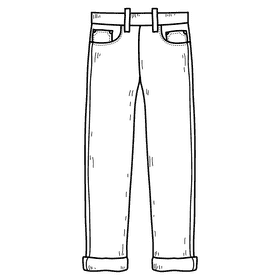 Trousers black and white clipart