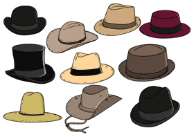Men hats vector
