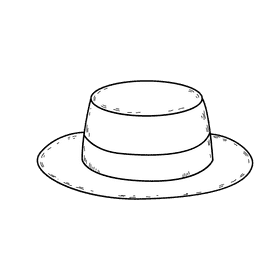 Men boaster hat black and white clipart
