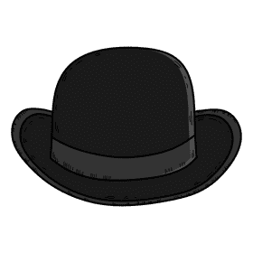 Men bowler hat clipart