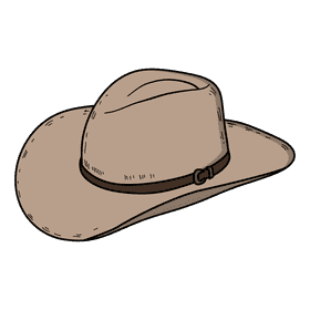 Men cow boy hat clipart