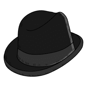 Men homeburg hat clipart