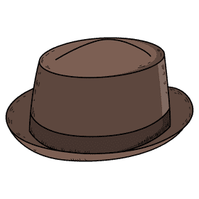 Men porkpie hat clipart