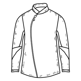 Men fencing jacket black and white clipart