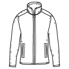 Men fleece jacket black and white clipart