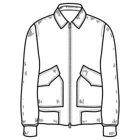 Men flight jacket black and white clipart