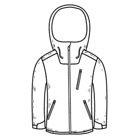 Men ski jacket black and white clipart