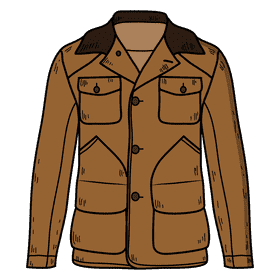 Men waxed cotton jacket clipart