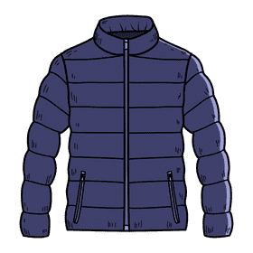 Men winter jacket clipart