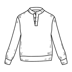 Men button mock neck sweater black and white clipart