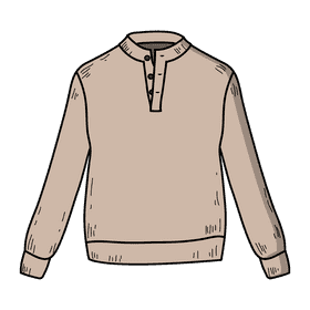 Men button mock neck sweater clipart