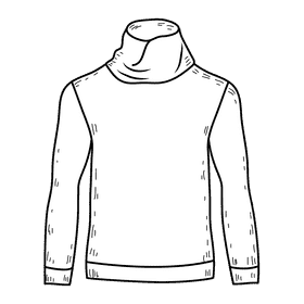 Men cowl neck sweater black and white clipart