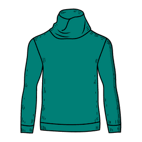 Men cowl neck sweater clipart