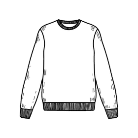 Men crew neck sweater black and white clipart