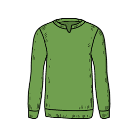 Men notch neck sweater clipart