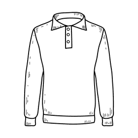 Men polo collar sweater black and white clipart