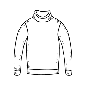 Men rollneck sweater black and white clipart
