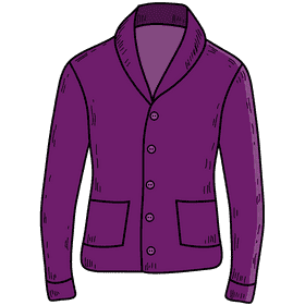 Men shawl collar cardigan sweater clipart