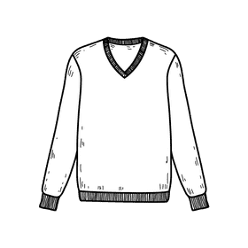 Men v neck sweater black and white clipart