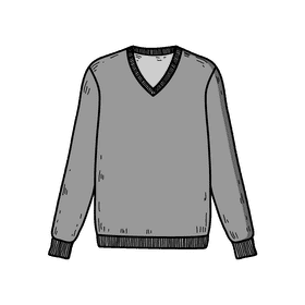 Men v neck sweater clipart