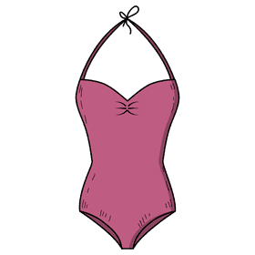 Women halter swimsuit clipart