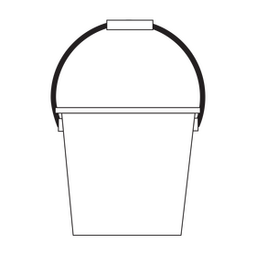 Bucket drawing black and white clipart