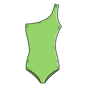 Women one shoulder swimsuit clipart