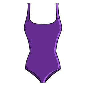 Women onepiece swimsuit clipart