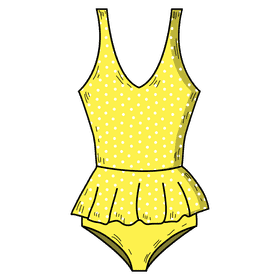 Women peplum swimsuit clipart