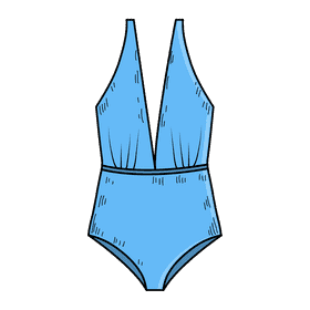 Women plunge swimsuit clipart