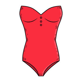 Women strapeless swimsuit clipart