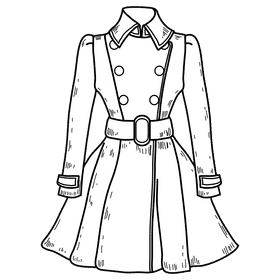 Women office lady coat black and white clipart