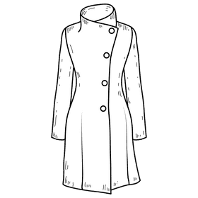 Women over coat black and white clipart