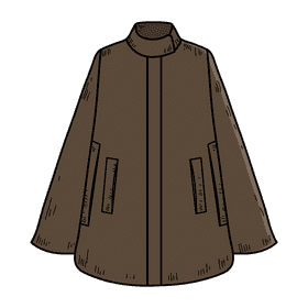 Women poncho coat clipart