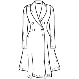 Women princess coat black and white clipart