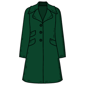 Women reefer coat clipart