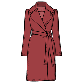 Women wrap coat clipart
