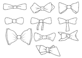Men bow tie black and white vector