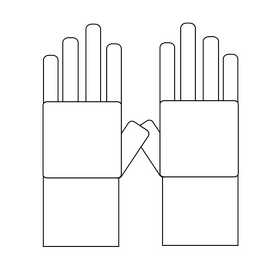 Latex gloves drawing black and white clipart