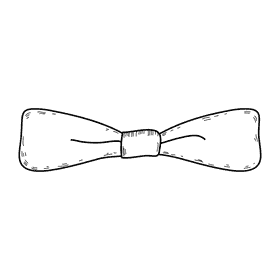 Men batwing bow tie black and white clipart