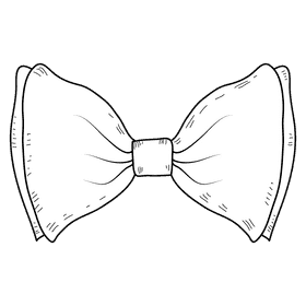 Men big butterfly bow tie black and white clipart