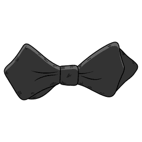 Men diamond point bow tie clipart
