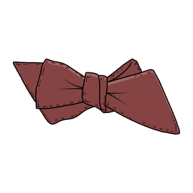 Men oblique end bow tie clipart