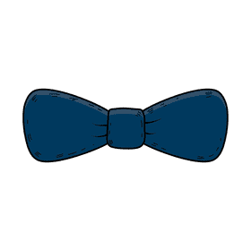 Men rounded club bow tie clipart