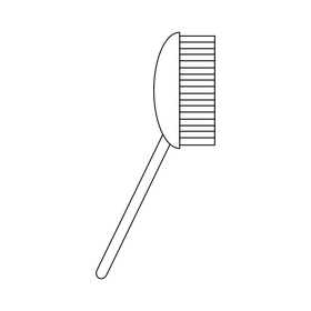 Toilet brush drawing black and white clipart